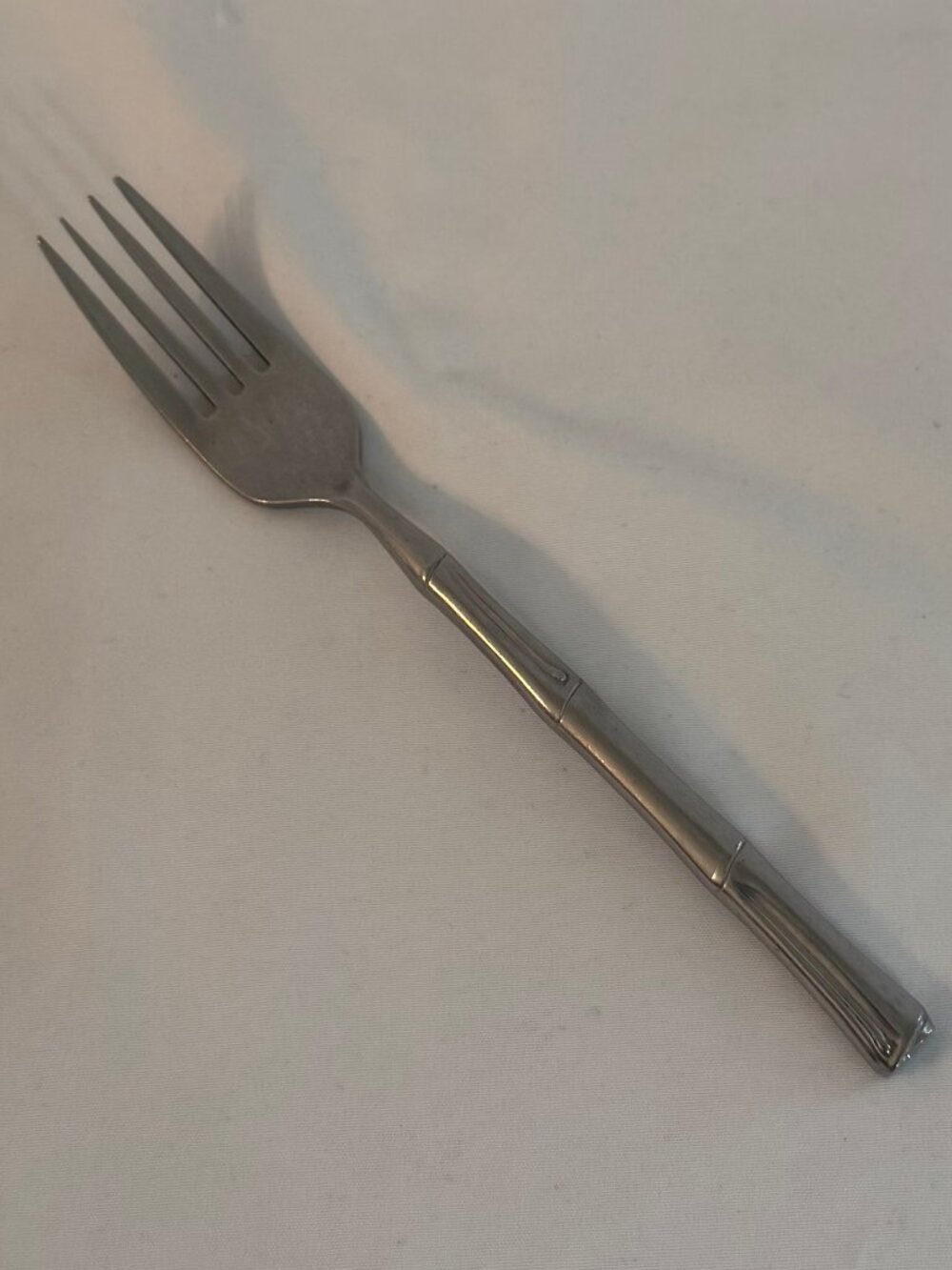 1 Vintage Nasco Cathay Bamboo Dinner Fork 7.5" Stainless Steel Japan #4104